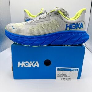 NWT Hoka Arahi 7 Men’s Running Shoes in Stardust Electric Cobalt STLC Grey Blue